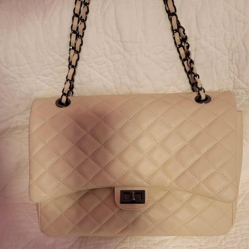 Laura Dimaggio quilted Off-white Leather Bag